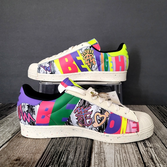 adidas Other - Adidas Superstar Men’s Athletic Sneaker Casual Shoe Cream Pride GX6395 Size 9.5